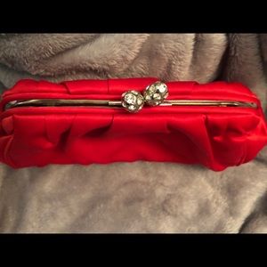 Satin Clutch with rhinestone closure